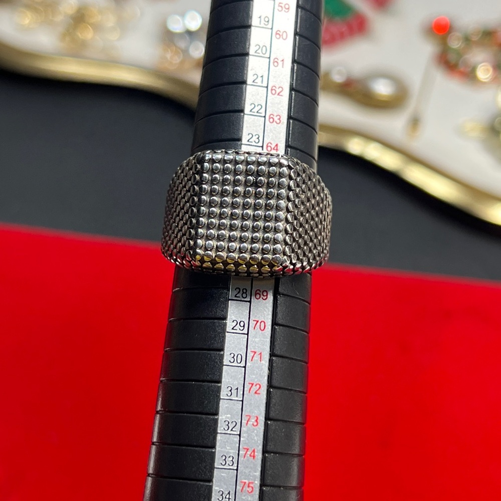 Men's Silver stainless steel Textured Ring